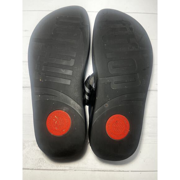FitFlop Shoes Womens 9 Black Thong Sandals Comfort Flip Flops Style DX4-090 - Picture 7 of 7